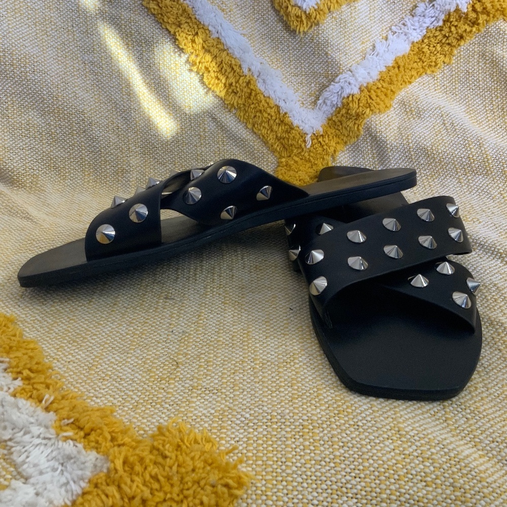 Marc Fisher Criss Cross Studded Slides SIZE 8